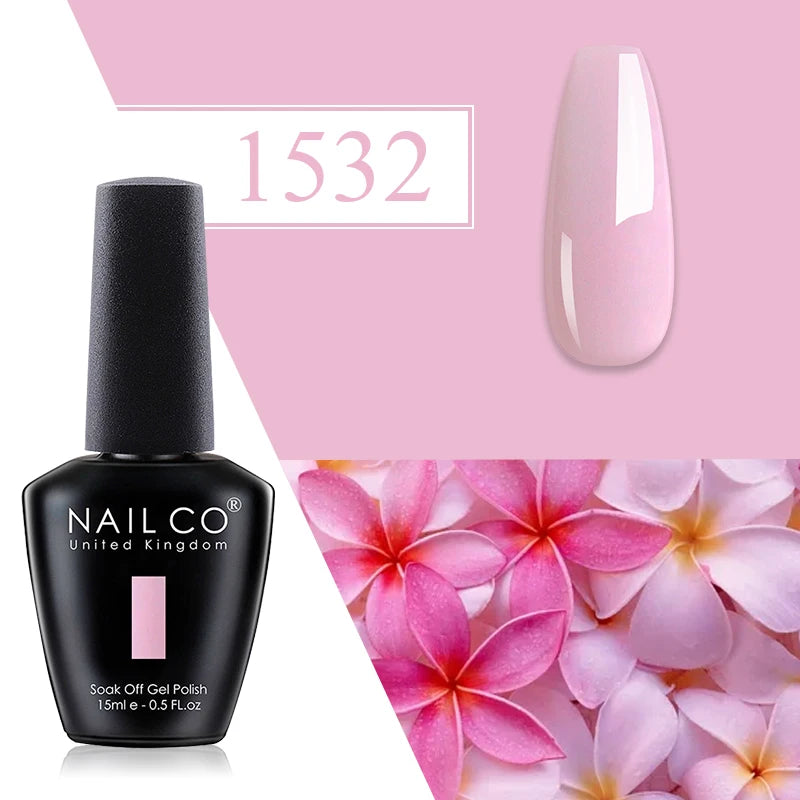 NAILCO Red Gel Nail Polish Wine Purple Semi Permanent Soak Off UV Qme 1532