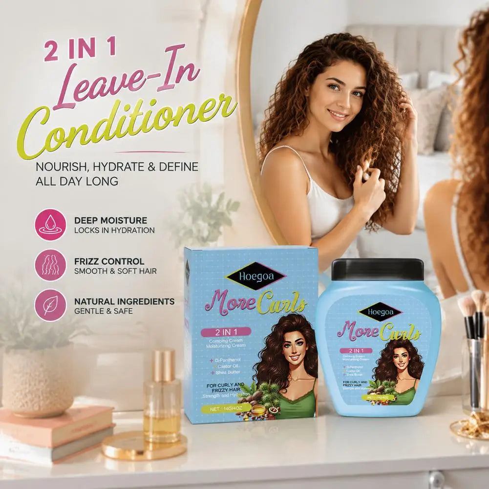 Leave-In Conditioner For Curl And Dry Hair Non-stick Hydrates Moisturize Shiny Nourishing Smoothing Anti-Frizz Care Cream Qme