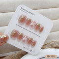 Cute Pearl French Handmade Press Nails Simple Flower Cat Eyes Nail Qme FM102-M