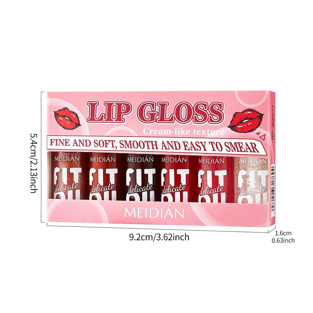 6-Pack Moisturizing Brightening Lip Oil Berry Waterproof Sweat Proof Qme