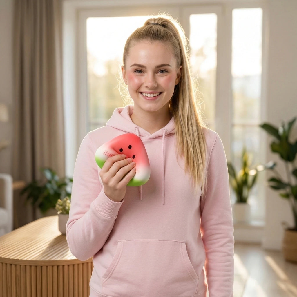 Realistic Watermelon Fun Toy Slow Rising Soft Fidget Toy for Anxiety Relief and Sensory Play Fun Holiday Party DIY Decor Qme