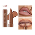 QIBEST Tapered Gradient Lipstick Lipliner Lasting Matte Nude Brown Lip Stain Waterproof Contouring Tint Lipliner Cosmetics Qme 04