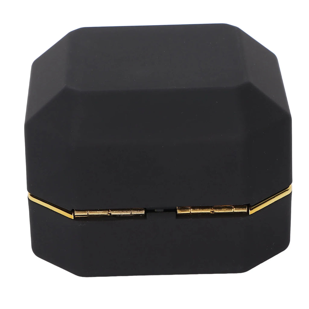 Earring Gift Box Jewelry Display Case LED Lighted Jewelry Gift Box Earring Ear Stud Display Case for Proposal Engagement Wedding Qme