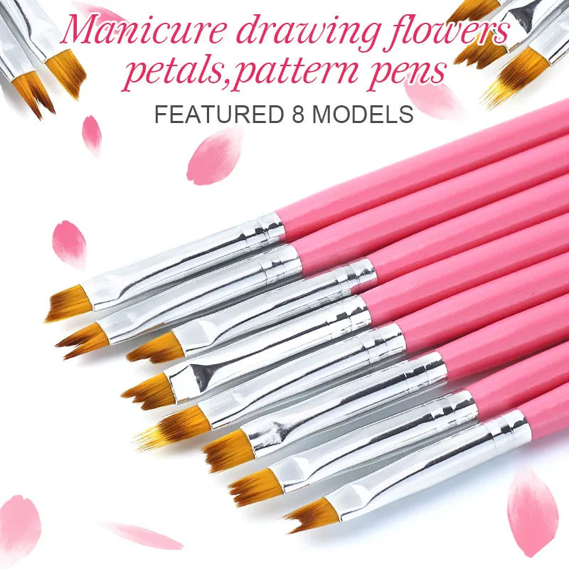 Arte Clavo Flower Drawing Pen Gradient French Nail Art Brush DIY Qme