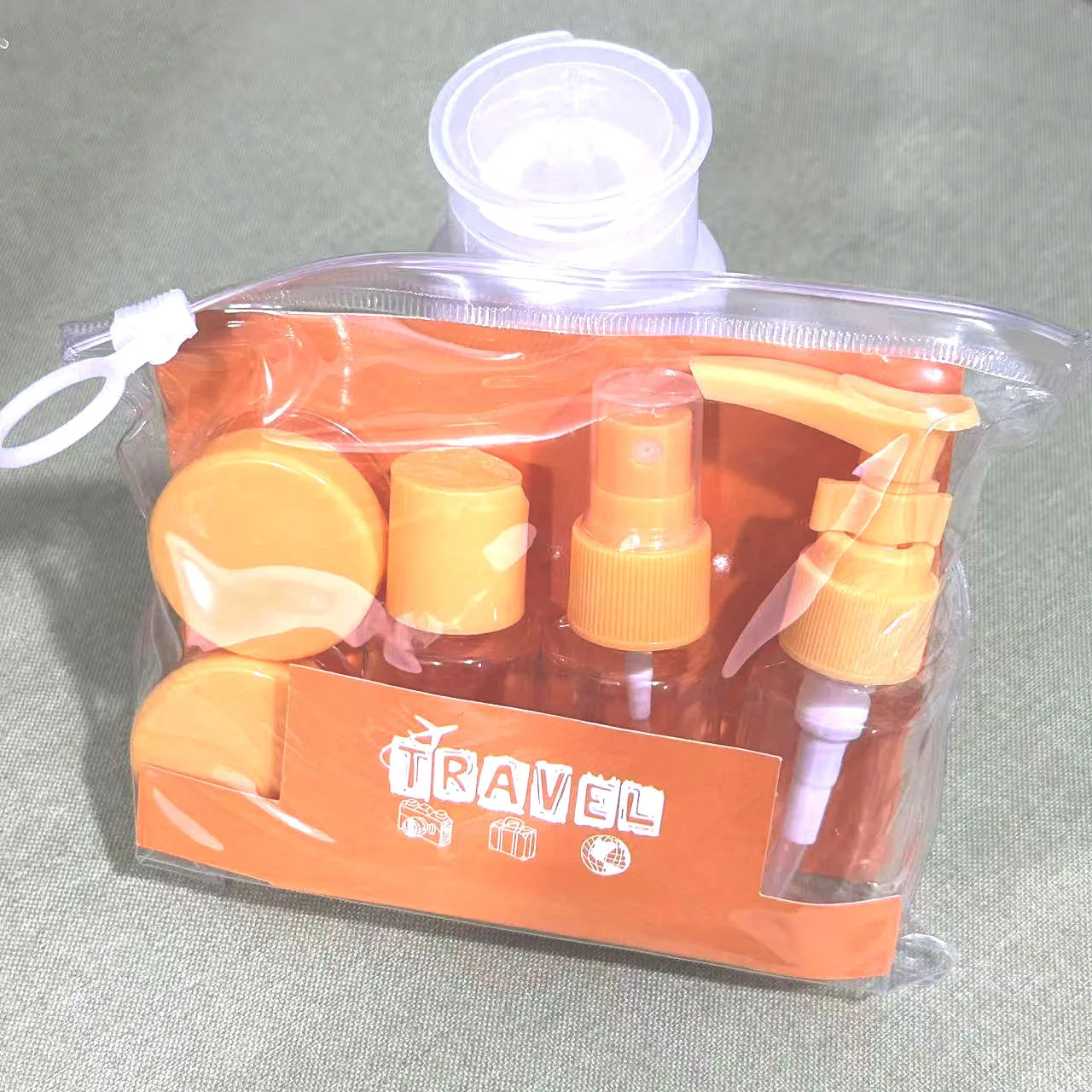 Travel Bottles Leak Proof Press Refillable Containers Cosmetics Qme Orange