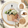Grass Woven Storage Basket Home Wall-mounted Multipropose Storage Basket Living Room Entryway Wall Flower Decor Container Qme color