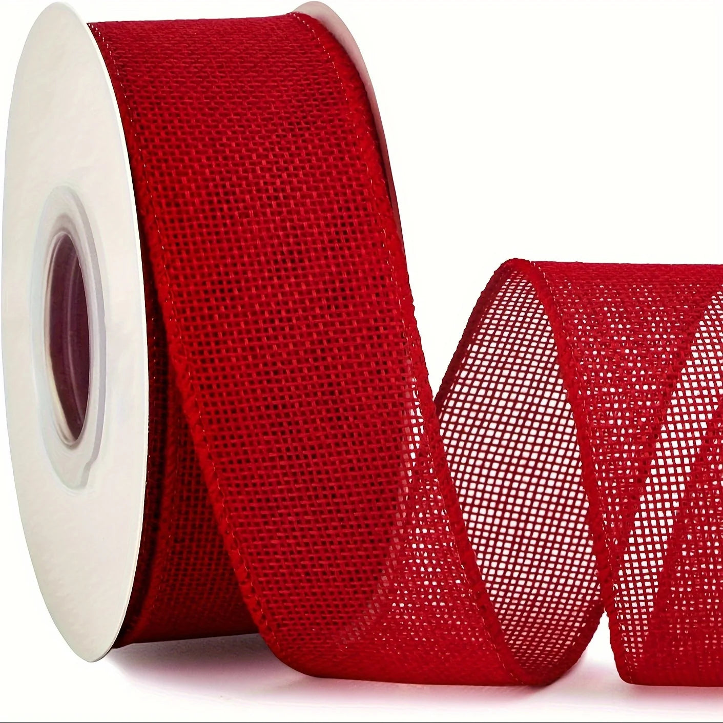 Red Wired Ribbon, Solid Color Ribbon With Edge, Suitable for Mother's Day Bows, Flower Garlands, Outdoor Decorations Qme