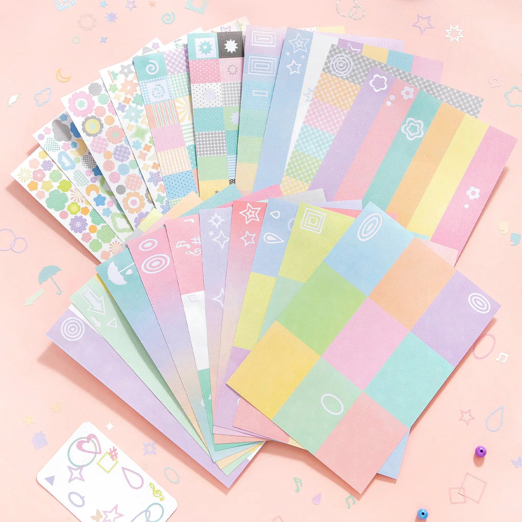 Cute Cartoon PET Die Cut Stickers Book 20/40 Sheets Decorative Scrapbooking Material Handmade Diary Japanese Stationery Supplies Qme