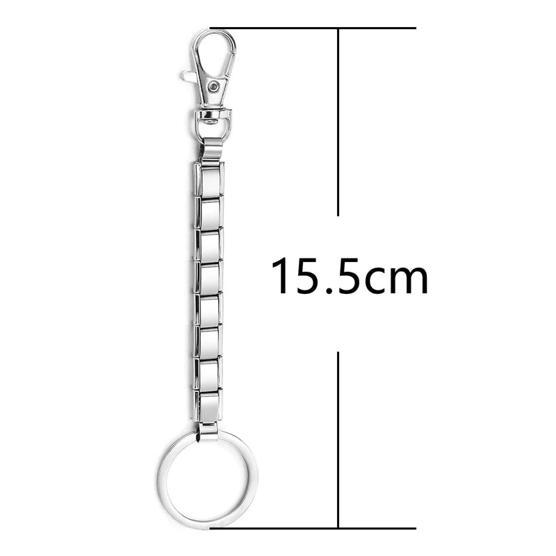 Personalized DIY Making Italian Link Charm Bead Key Chain Creative Decoration Removable Accessories Creative Gifts Silver Color Qme Style 4