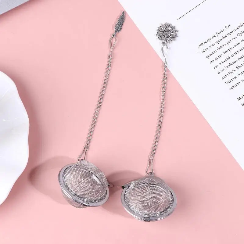 Stainless Steel Tea Infuser Butterfly Bee Heart Plant Chain Filter Qme A5