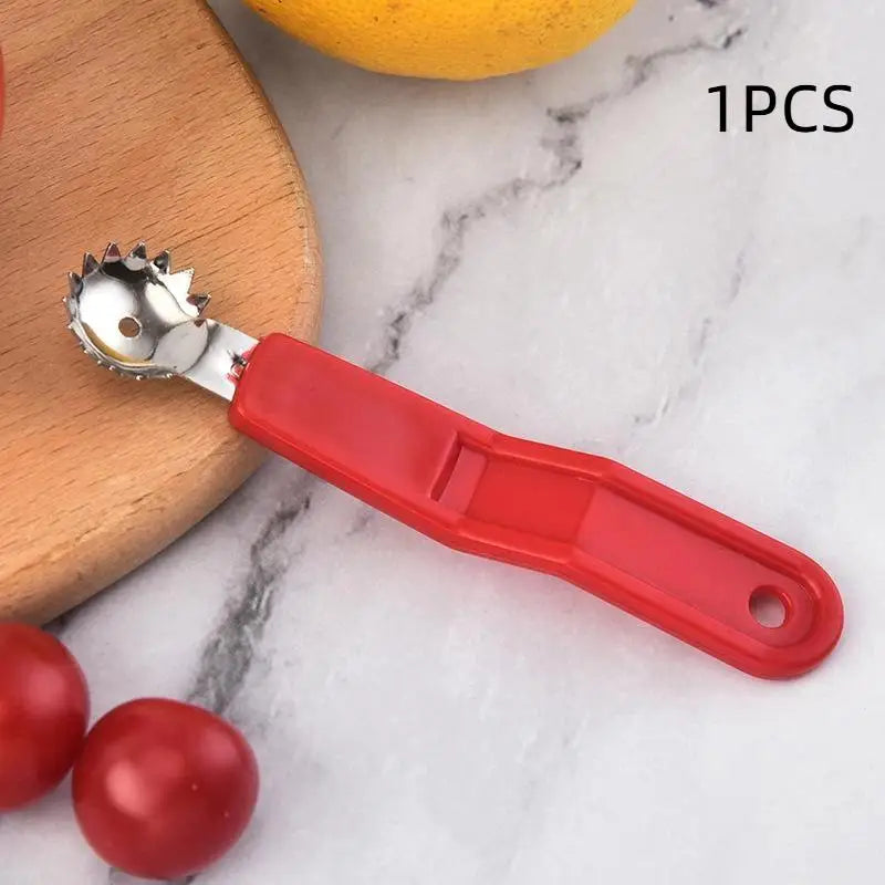 1 Cherry Pitter Tool Stainless Steel Head Non Slip Handle Home Qme Red 1PCS