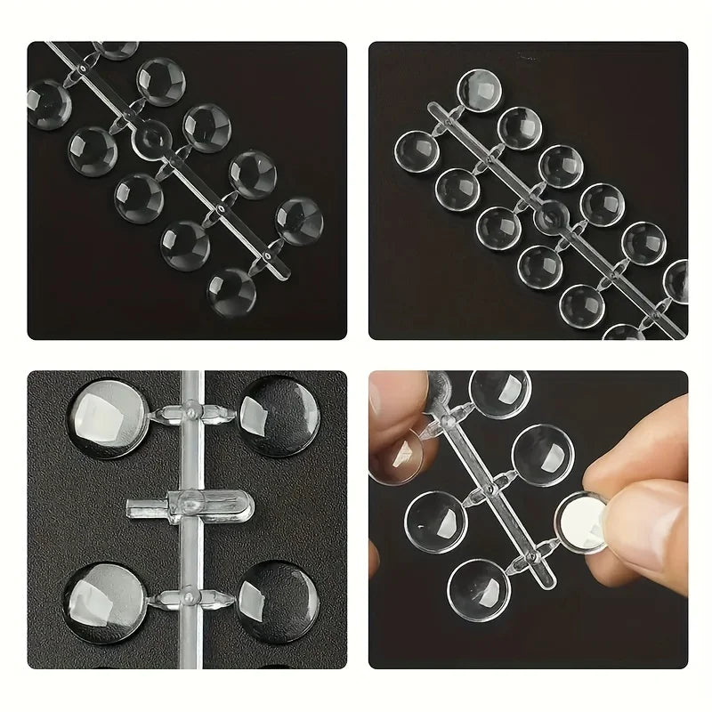 Transparent 120pcs Nail Art Display Tips - Perfect for Nail Polish Training and Color Display Qme