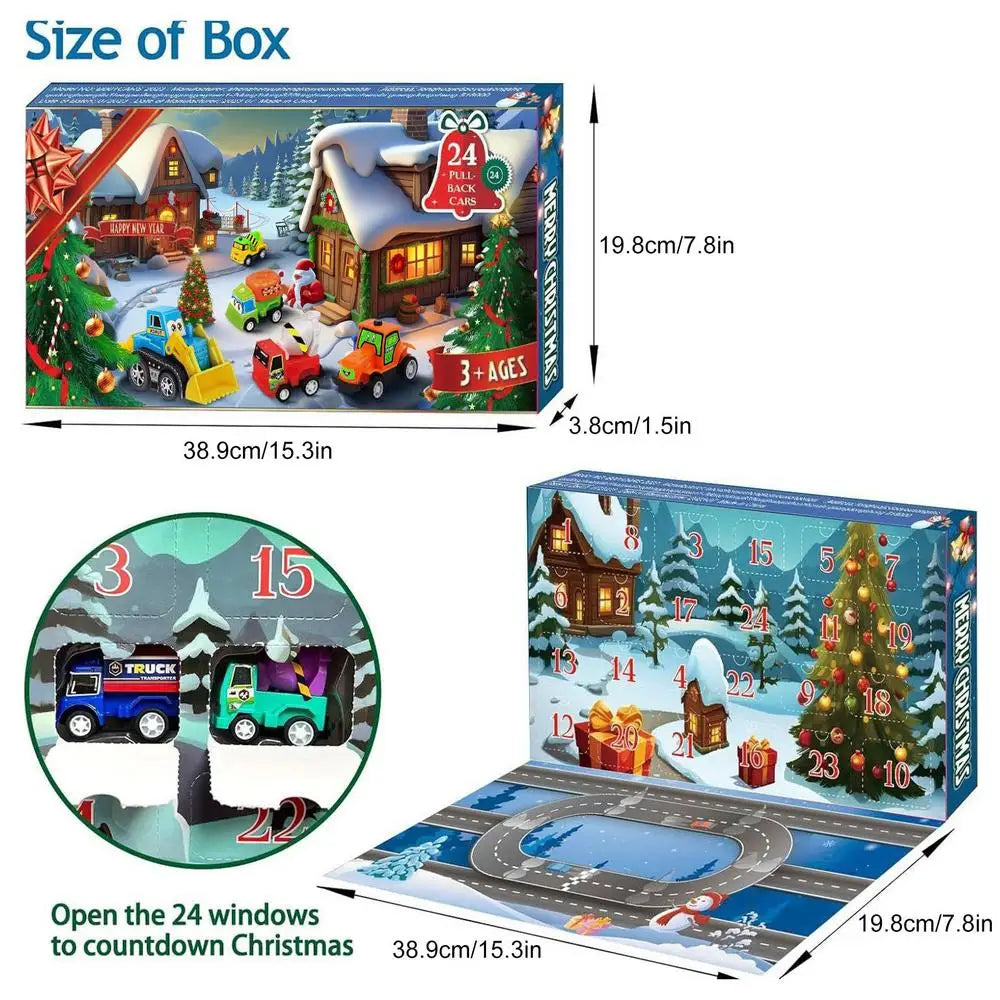 2025 Christmas Countdown Calendar 24 Days Pull-back Car Kid Small Qme A 24pcs China Mainland