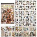 50/100pcs Vintage PET Material Sticker Book Creative Stationery Stickers DIY Collage Handbook Decorative Scrapbooking Stickers Qme A - 50 pcs