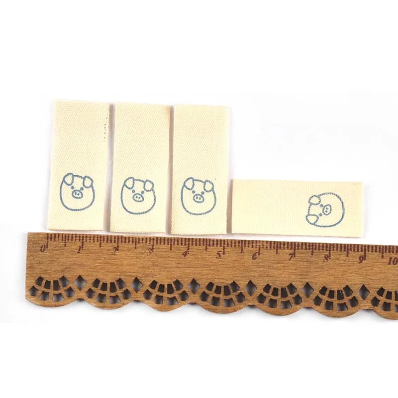 50pcs Elephant/Panda/Piggy Cartoon Labels For Kids Clothing Sewing Accessories DIY Hats Bags Crafts Supplies Cotton Woven Tags Qme 4