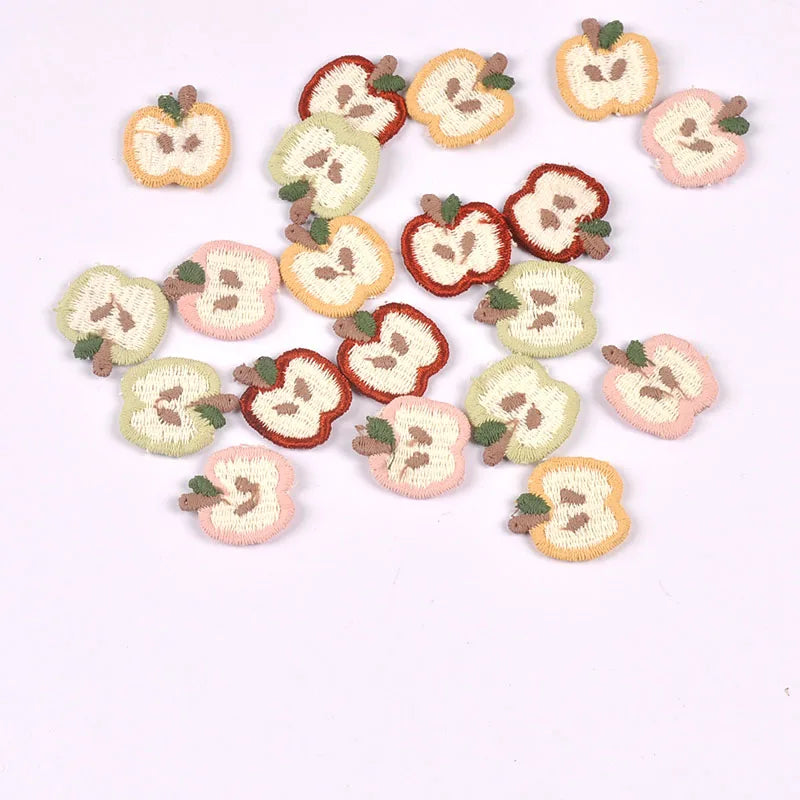 15pcs 18.5x20mm Assorted Color Mini Apple Appliques Cute Sewing Decoration for DIY Clothes Hair Accessories No Glue cp3855 Qme