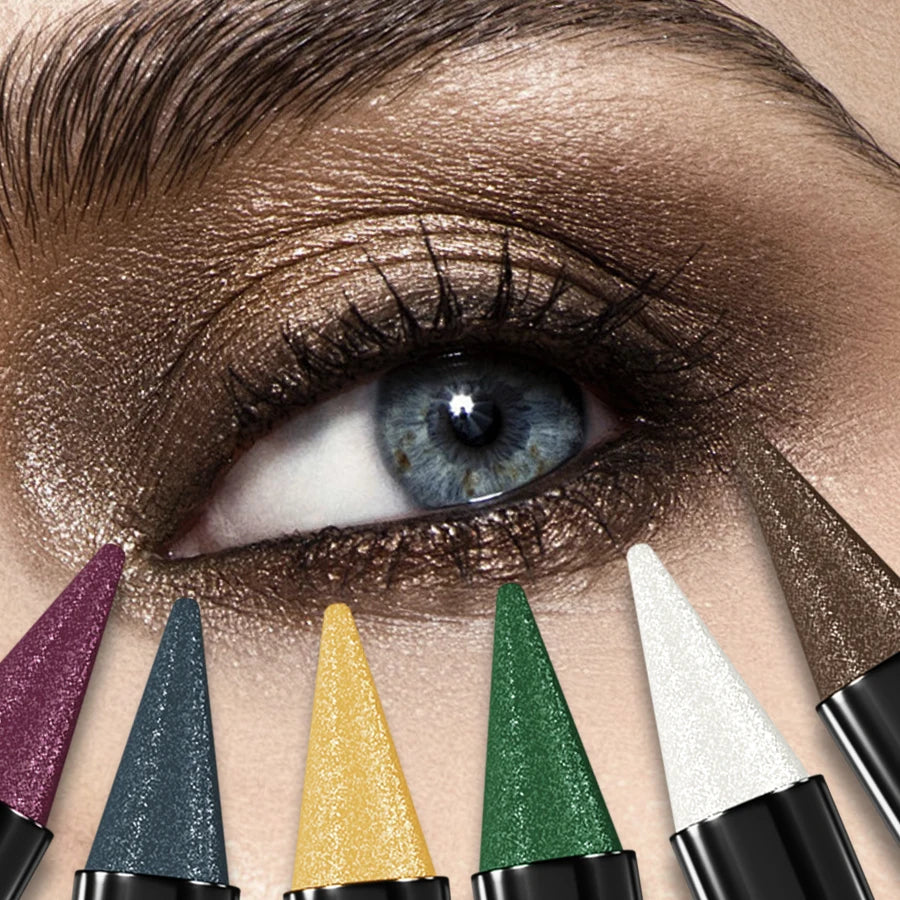 25 Colorful Eyeshadow Stick Blue Brown Green Pencil Gloss Pearlescent Qme
