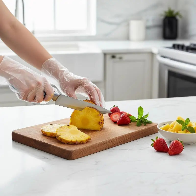 Clear Disposable Gloves Transparent Plastic Latex Food Prep Safe Qme Default Title