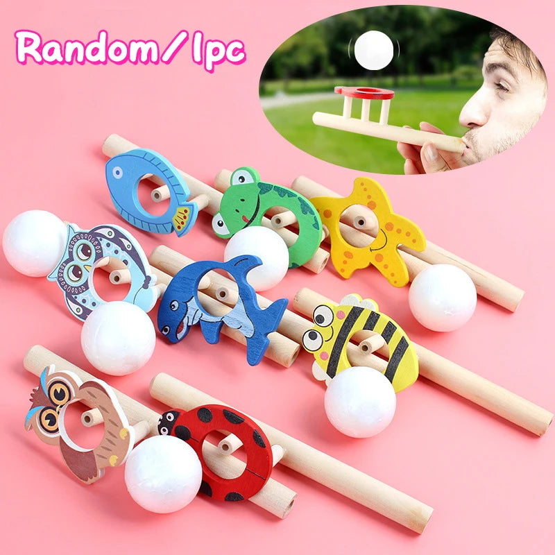 Breathing Exerciser Toys Kids Whistle Floating Blow Pipe Balls Qme