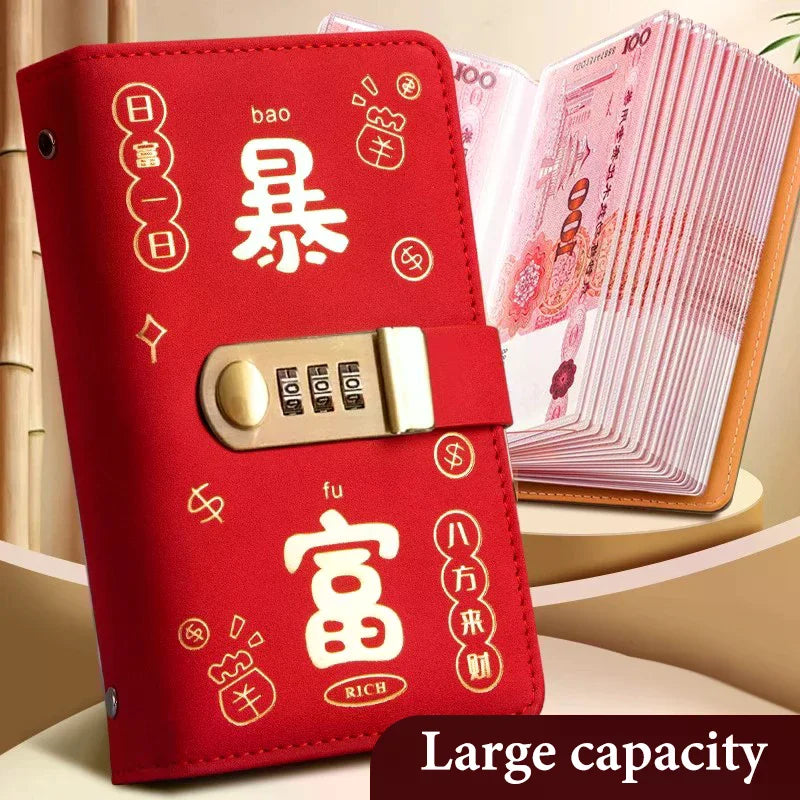 Banknote Storage Book Made Of PU Material, Can Hold 100 Banknotes, With Banknote Photos, Stamps, Bank Card Storage Book Qme