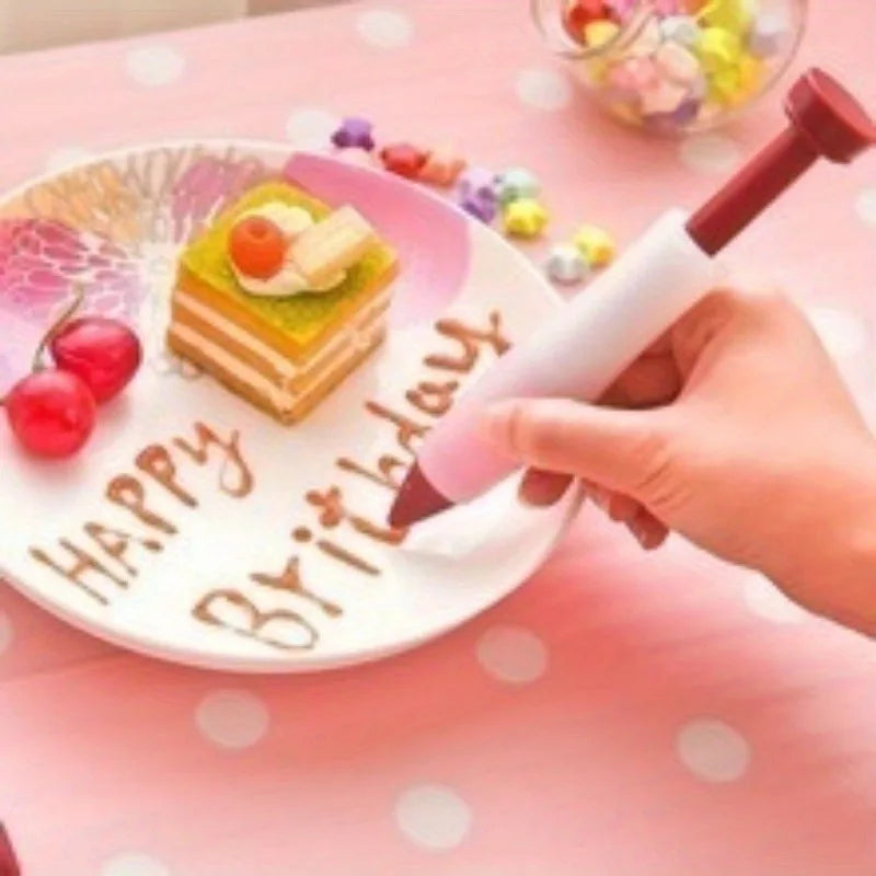 1pc Silicone Food Writing Pen Chocolate Decorating tools Cake Mold Cream cup, cookie Icing Piping Pastry Nozzles kitchen Qme
