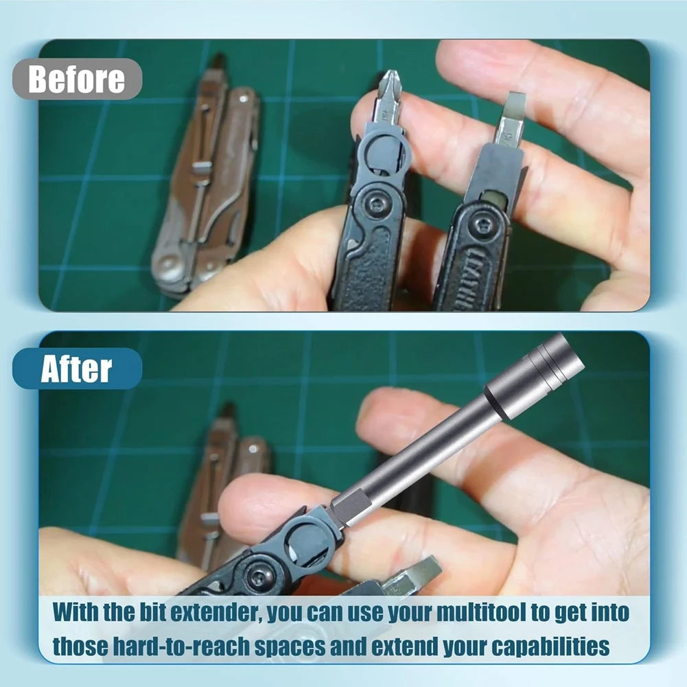 A02F-2Pack Multitool Bit Driver Extender 1/4 Inch Extension Rod Drill Bit With Flat Handle For Enhanced Accessory Use Qme