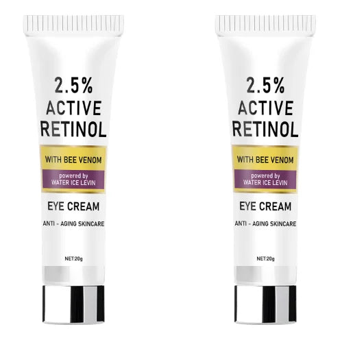 2.5% Active Retinol & Bee Venom Anti-Aging Eye Cream - Moisturizing & Protective Formula for Elastic, Smooth Skin Qme Beige 20g
