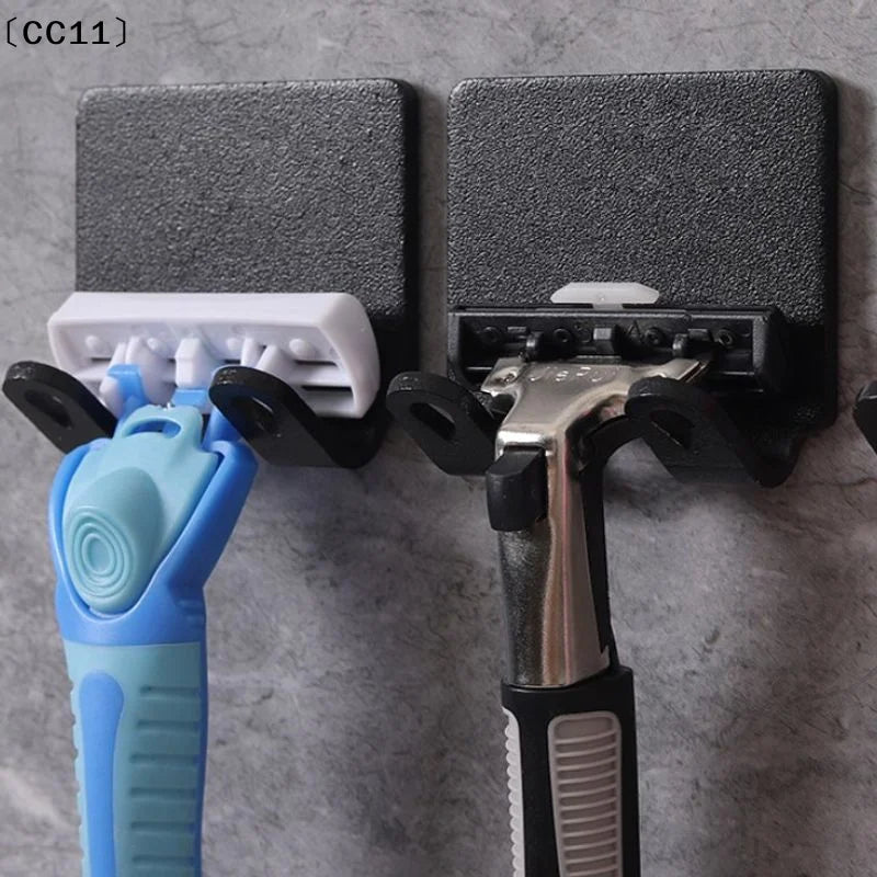 Punch Razor Holder Storage Hook Wall Men Shaving Shaver Shelf Qme