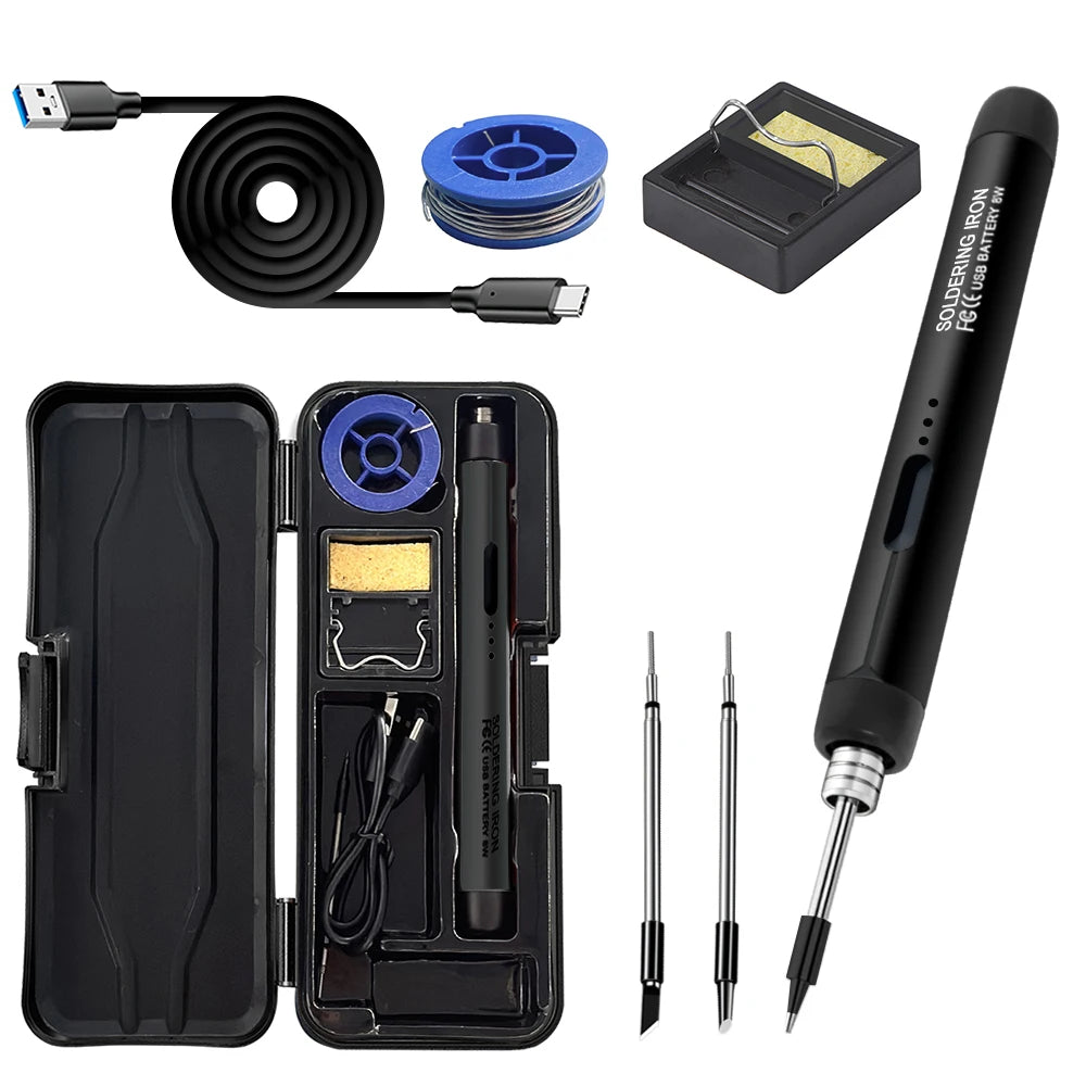 USB Soldering Iron Mini Small Portable Household Type-c Interface Qme C200 B SET2