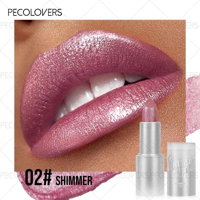 Glitter Lipstick Shiny Charming Lips Waterproof Sweatproof Suitable Qme 02