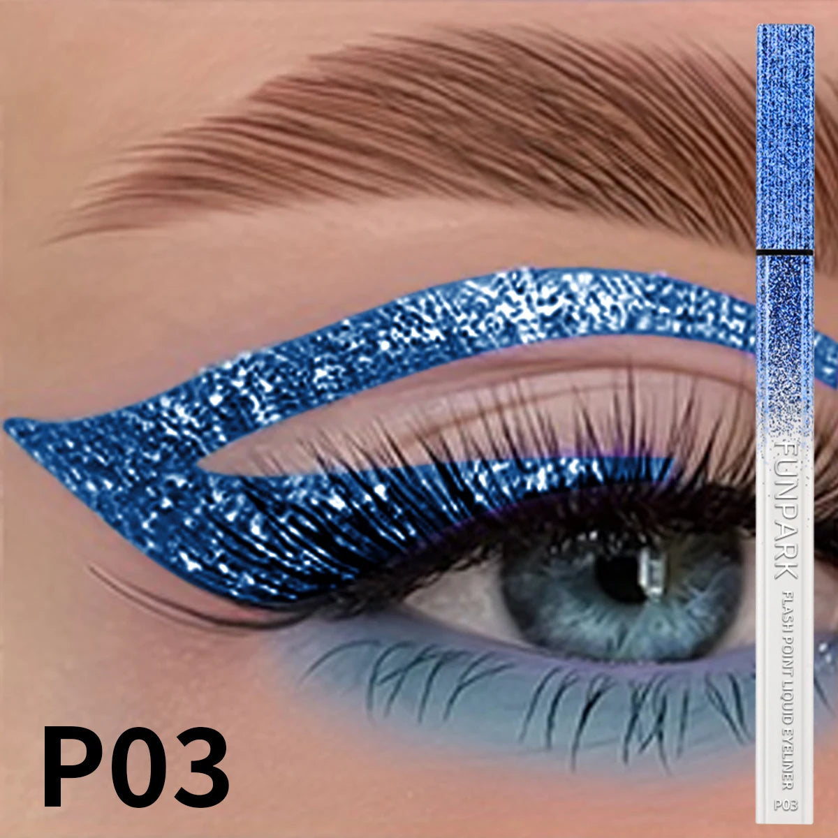 Glitter Liquid Eyeliner Pencil Waterproof Purple Pink Blue Eye Liner Qme P03