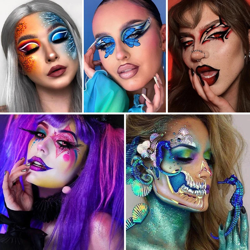 18 Colors Water Based Face Body Paint Palette Safe Non-toxic Washable Qme