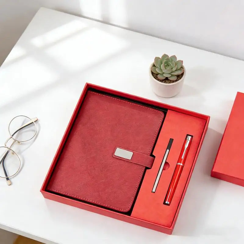 Deluxe PU Leather Corporate Includes Notebook Stylus Pen Refill Qme