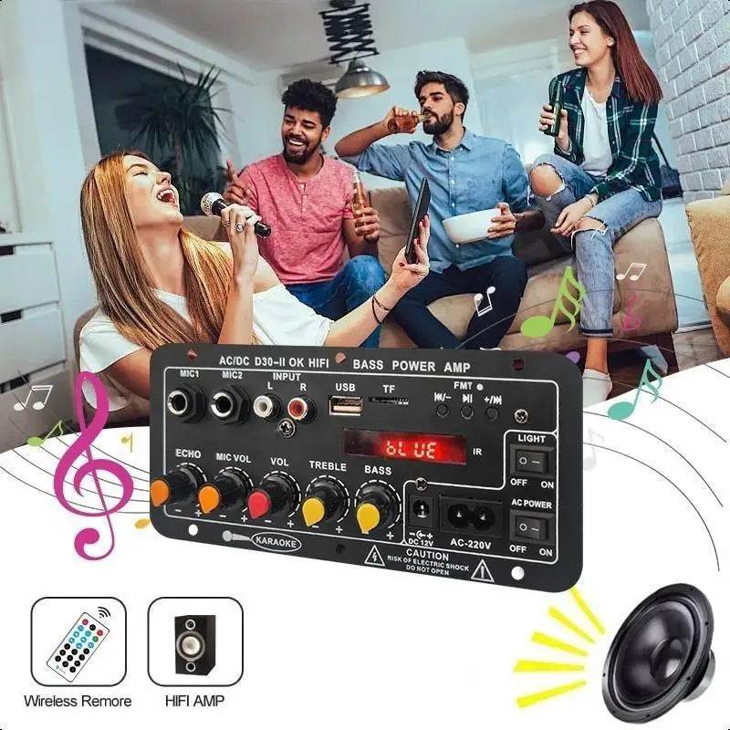 Bluetooth D30 D10 Car Amplifier 12V 24V Power Enhanced Music Home Qme