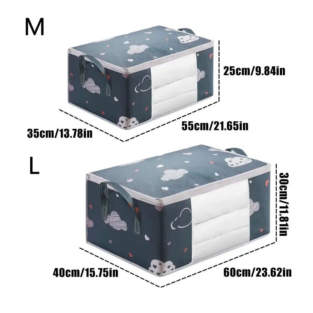 Large Capacity Clothes Storage Bag Organizer With Reinforced Handle Suitable For Blankets Bedding Foldable With Sturdy Zipper Qme