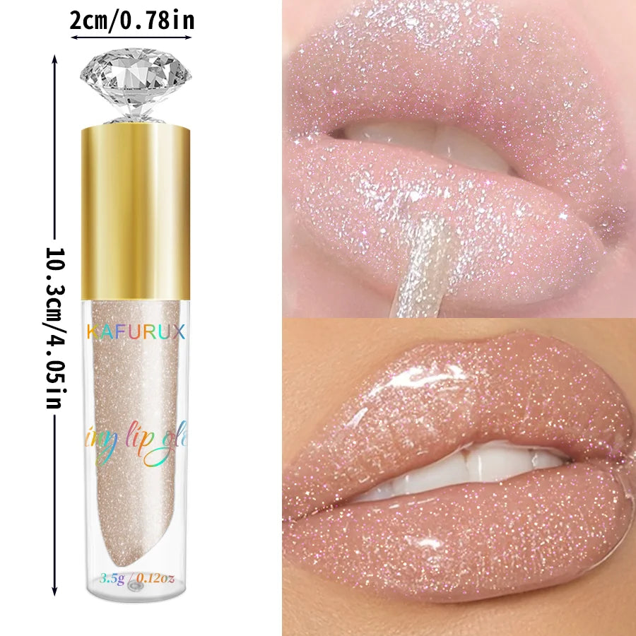 9 Colors Moisturizing Diamond Shimmer Glitter Lip Gloss Makeup Qme