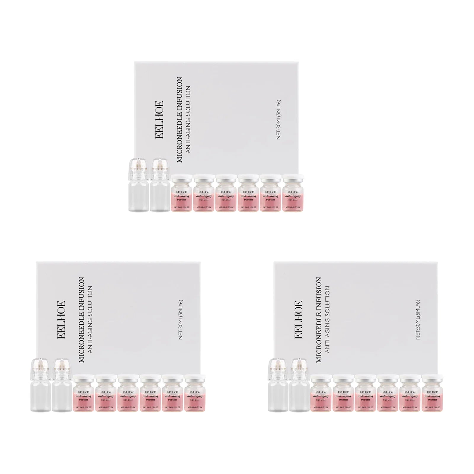Microneedle Roller Set Anti-Aging Serum Rejuvenating Hydrating Facial Essence Firming Fade Fine Line Moisturizing Face Skin Care Qme 3 sets