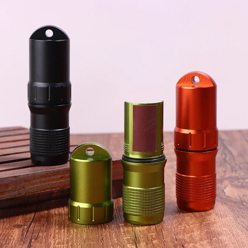 Portable Pill Case Waterproof EDC Container Capsule Airtight Aluminum Qme