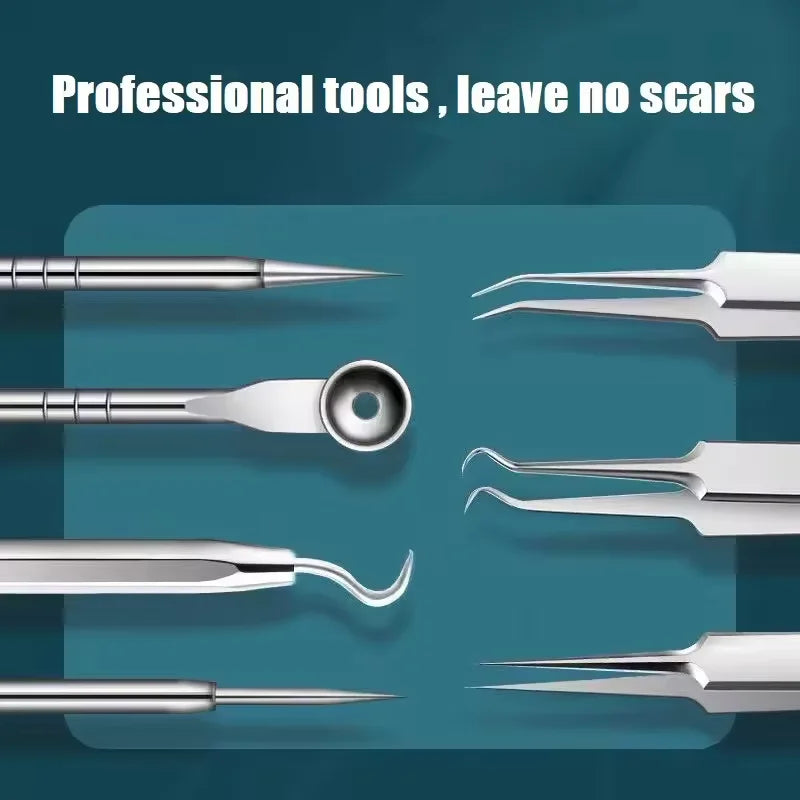 1set Stainless Steel Acne Clip Cell Clip Acne Needle Blackhead Needle Professional Blackhead Acne Needle Beauty Makeup Tool Suit Qme