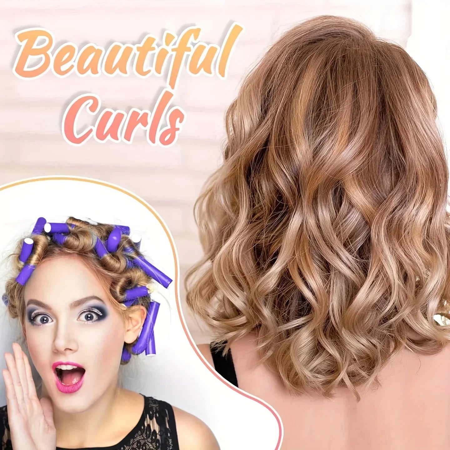 Hair Rollers/Flex Rods for Hair/Flexible Curling Rods, Hair Twist Flexi Rods No Heat Curlers Set for Soft Waves, Qme