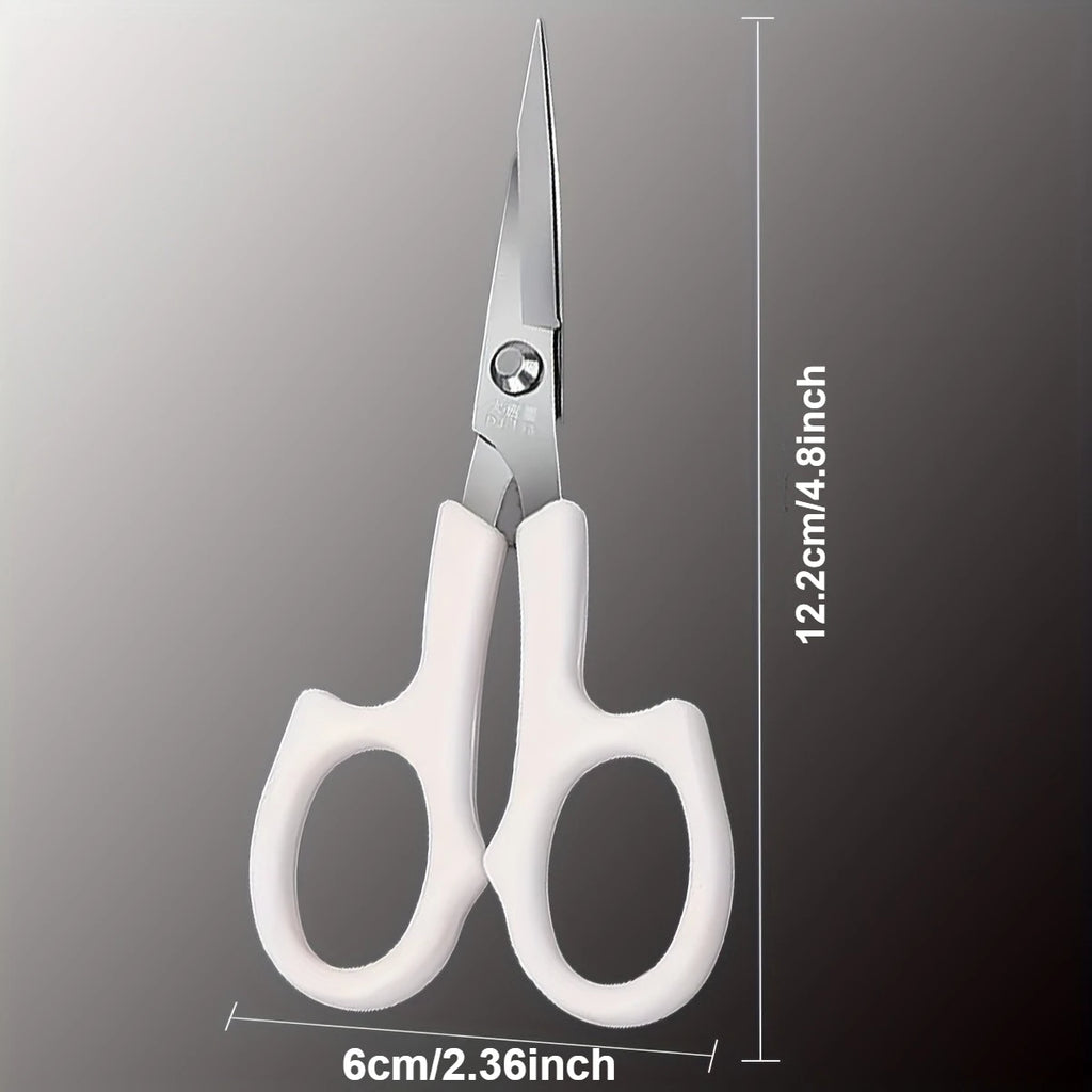 White Handle Embroidery Scissors, Stainless Steel Sharp Tip Sewing Scissors for Cross Stitch, Needlework, DIY Crafts, Thread Cut Qme