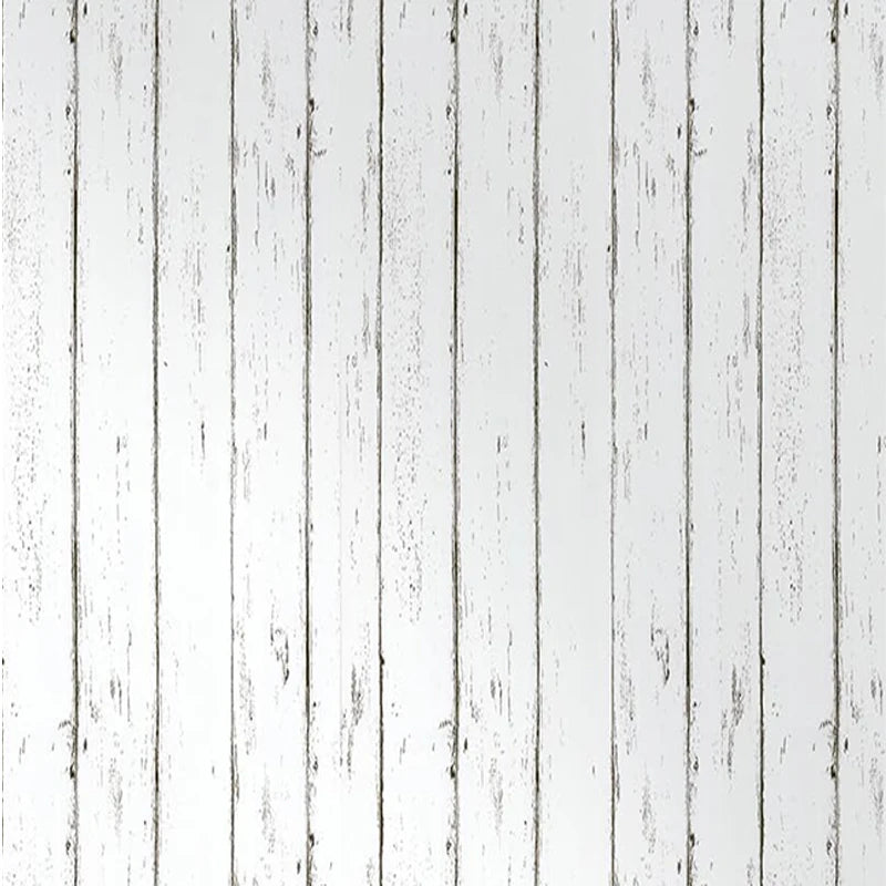 Ivory White Retro Imitation Wood Vertical Pattern Self-adhesive Qme R4 400cmx45cm