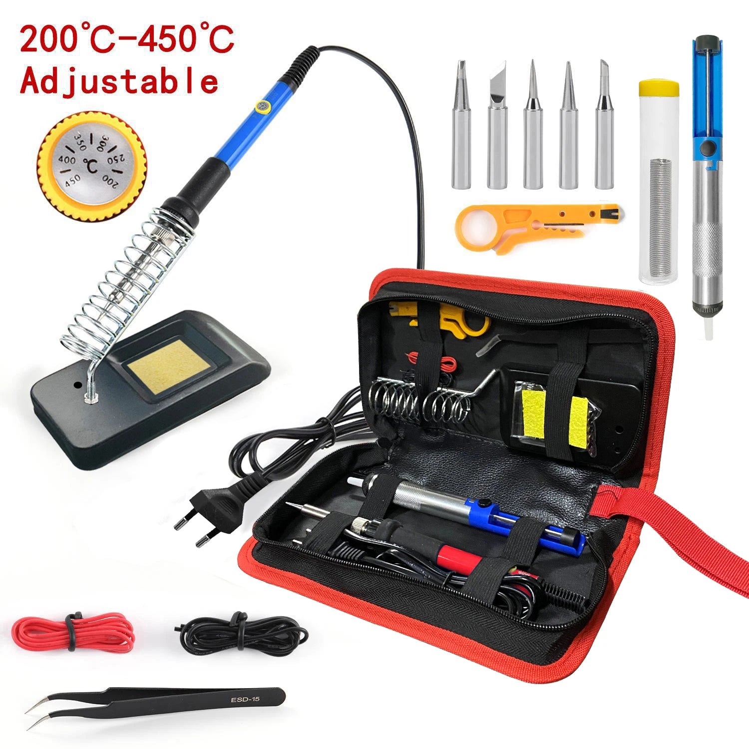 60W Temperature-adjusting Soldering Iron Home Repair Diy Tool Qme