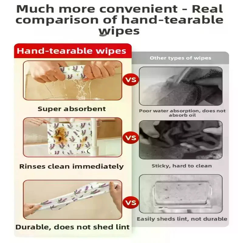 Tearable Microfiber Cleaning Cloth Roll Reusable With Cute Prints For Kitchen Wiping Home Use Cleaning Supplies Household Tool Qme