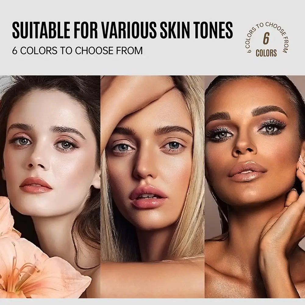 LOOKAVE Liquid Foundation Long Lasting Full Coverage Natural Matte Liquid Foundation Moisturizing Concealer CC Cream Base Makeup Qme