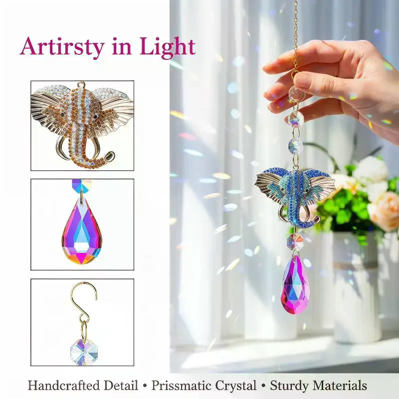 Crystal Glass Icicle Suncatcher Rainbow Prism Hanging Ornament Home Window Car Garden Decor Qme