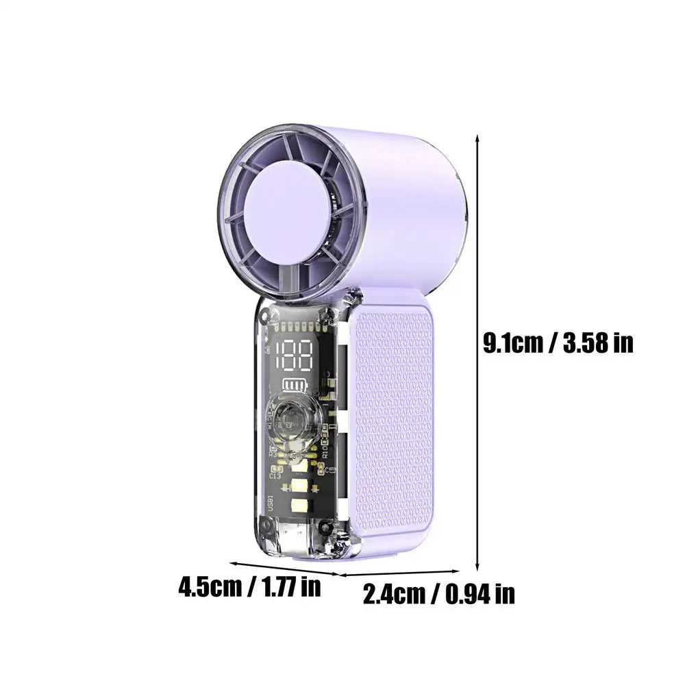 Fan Portable Rechargeable Portable Personal Cooling Gadget 100 Speed Settings Handheld Fan for Home Office Bedroom Desk Indoor Qme Purple