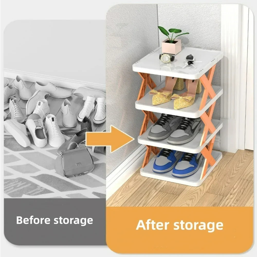 Multifunctional Shoe Cabinets Free Splicing Storage Rack Detachable Shoe Storage Saving Space Household Door Shoe Organizer Rack Qme