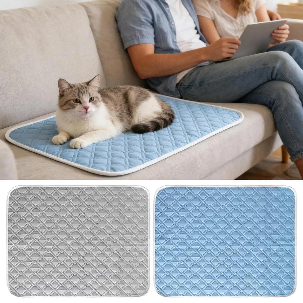 Cooling Pad For Dog Sweat Absorbent Sleeping Rug 45x35cm Soft Self Cooling Pet Mat For Small Medium Large Dog Kitten Qme