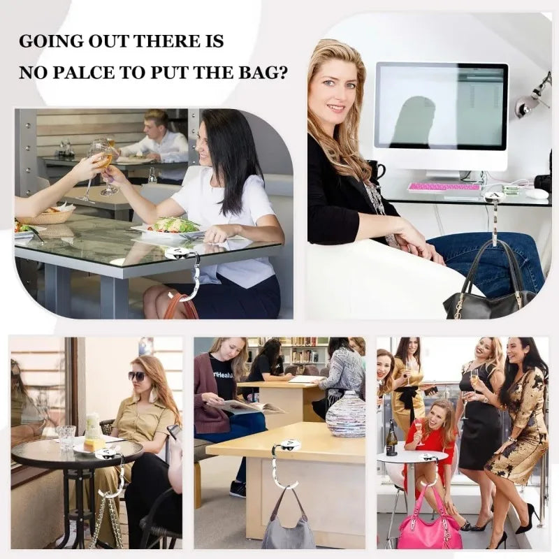 Hook Magic Creative Portable Bag Foldable Hanger Round Metal Holder Qme